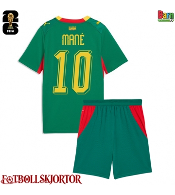 Senegal Sadio Mane #10 Borta Kläder Barn VM 2026 Kortärmad (+ Korta byxor)